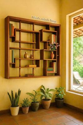 Kệ sách, kệ decor gỗ Dổi