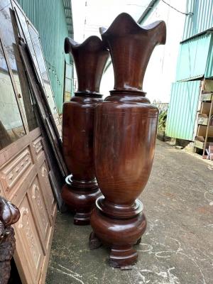 Lộc bình liền khối gỗ Gõ